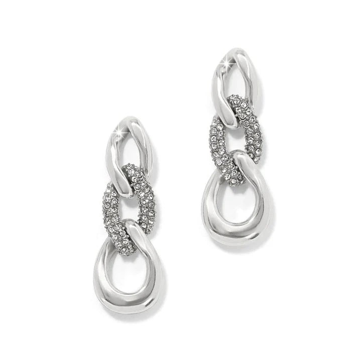 Cleo Pave Link Sil Post Earring