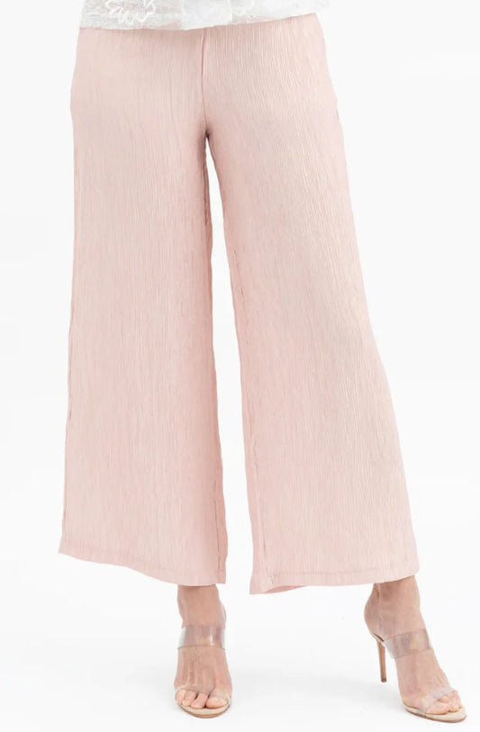 wide leg crinkle pants pink