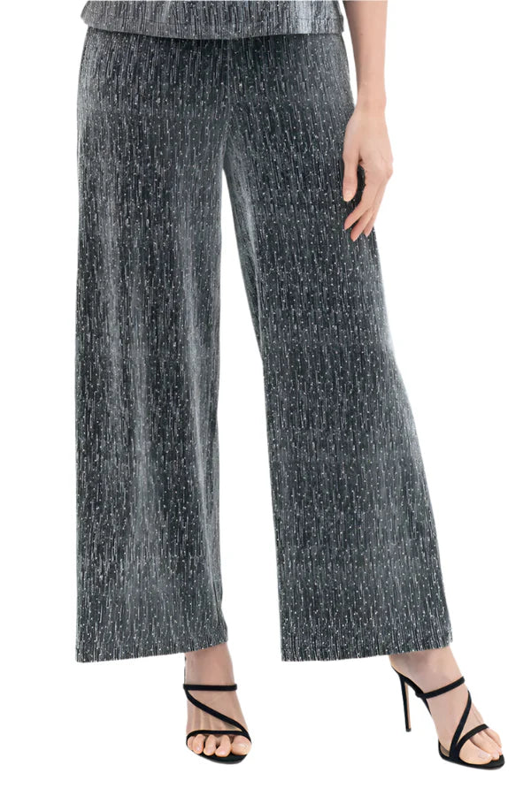 wide leg rhinestone pants silver