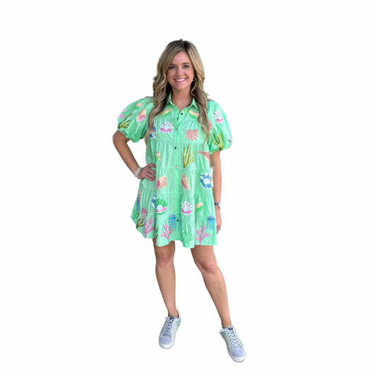 UNDER THE SEA POOF SLEEVE DRESS